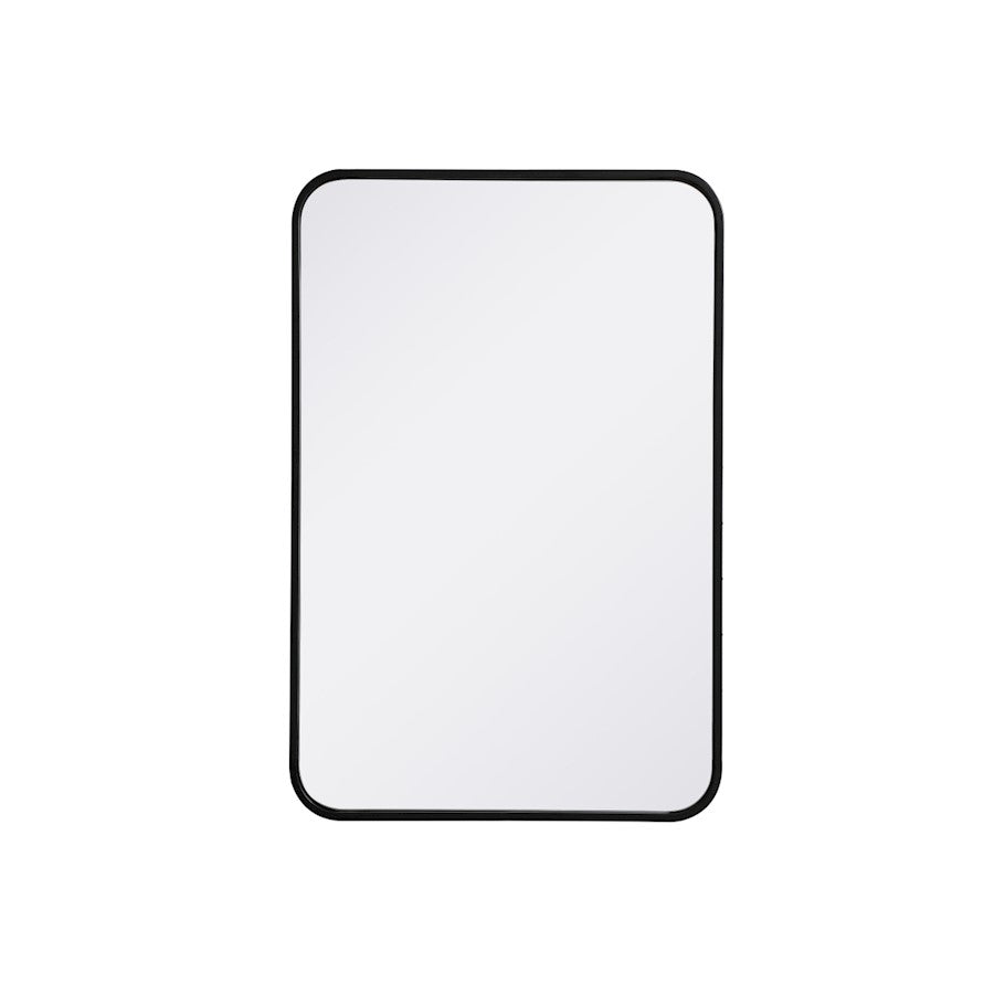 Elegant Decor Evermore Soft Corner Rectangular Mirror 20X30", Black