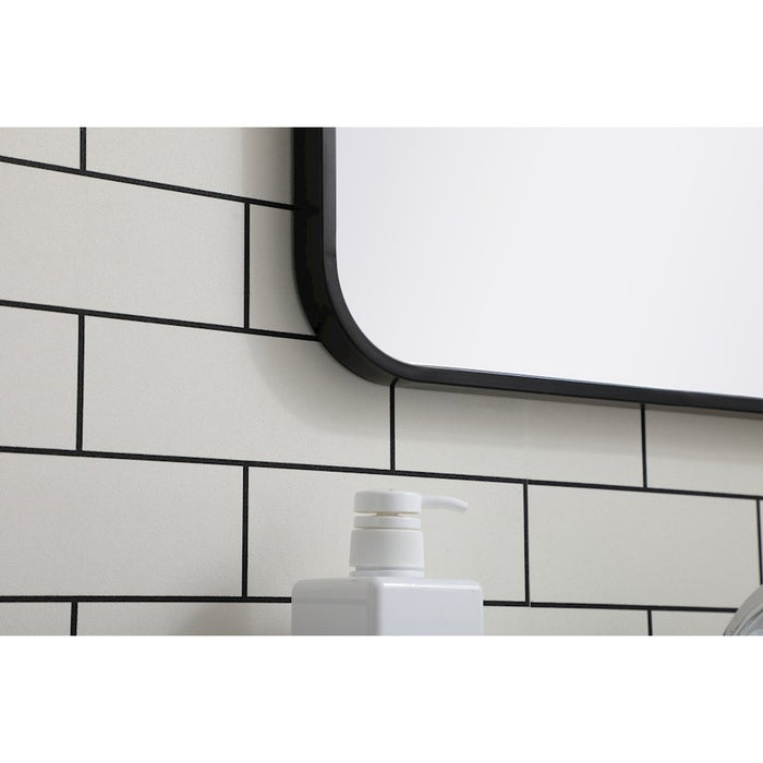 Elegant Decor Evermore Soft Corner Rectangular Mirror 20X30", Black