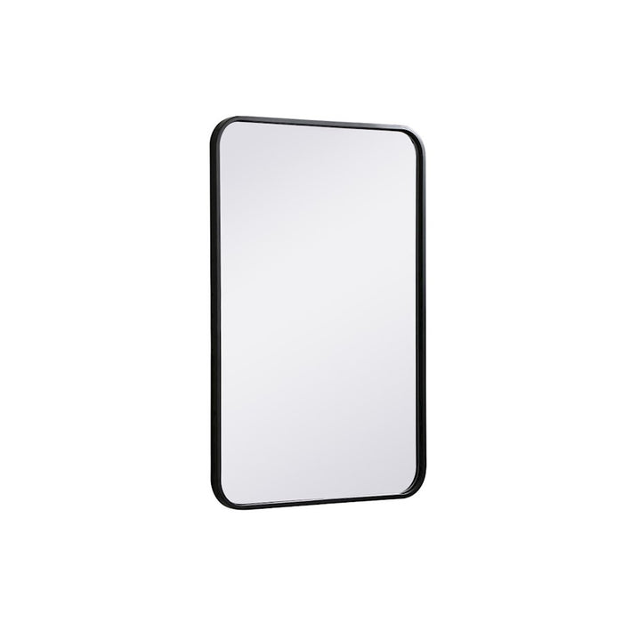 Elegant Decor Evermore Soft Corner Rectangular Mirror 20X30", Black