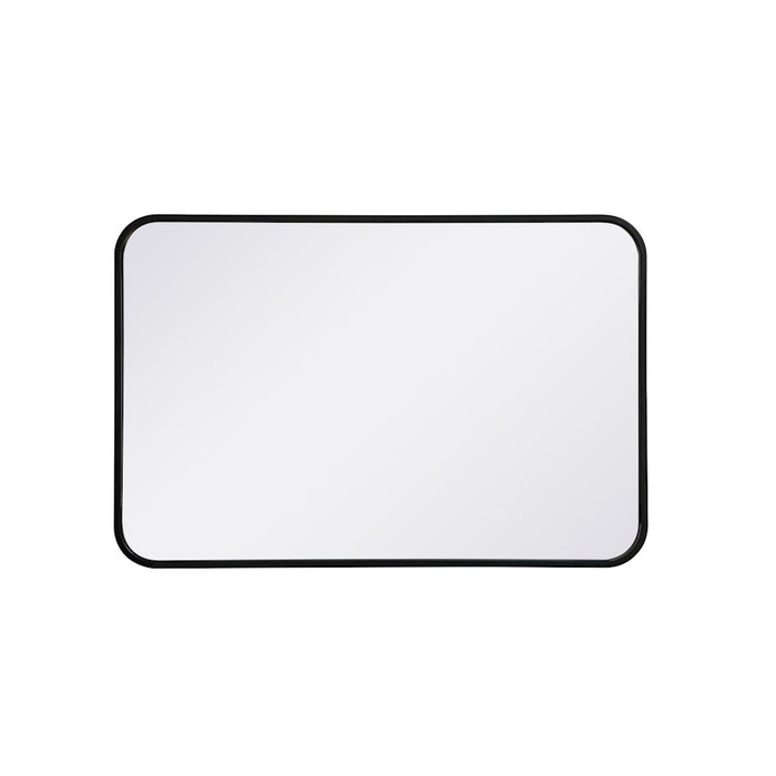 Elegant Decor Evermore Soft Corner Rectangular Mirror 20X30", Black
