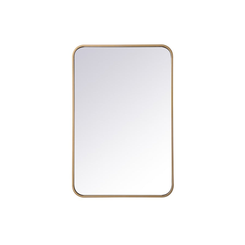 Elegant Decor Evermore Soft Corner Rectangular Mirror 20X30", Brass