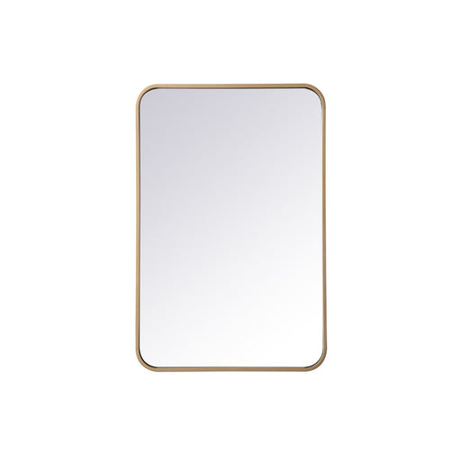 Elegant Decor Evermore Soft Corner Rectangular Mirror 20X30", Brass