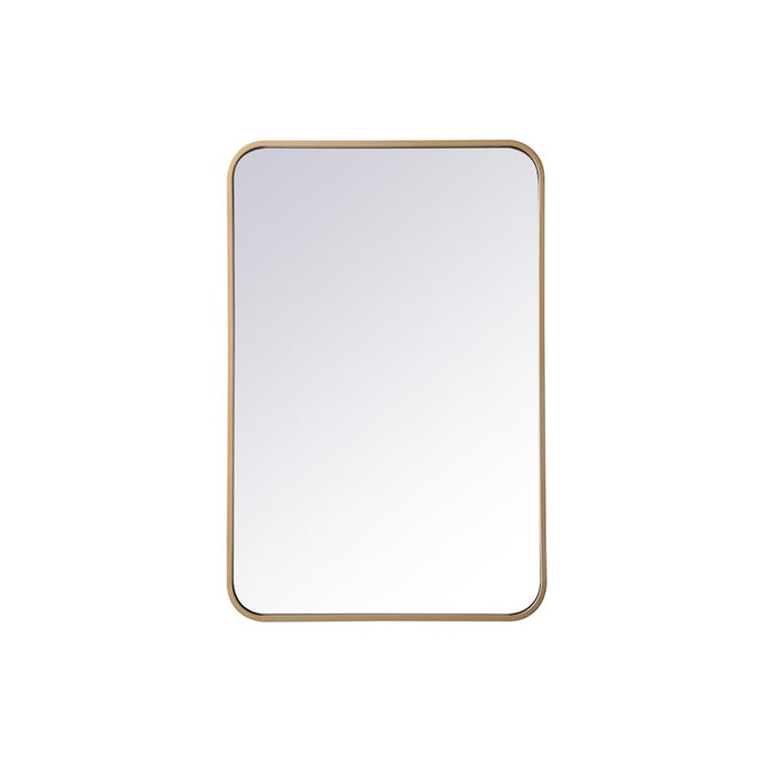 Elegant Decor Evermore Soft Corner Rectangular Mirror 20X30", Brass