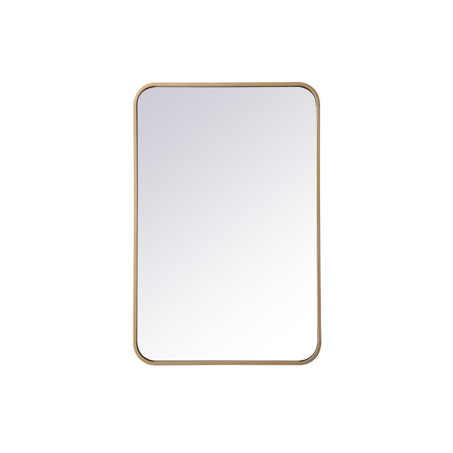 Elegant Decor Evermore Soft Corner Rectangular Mirror 20X30", Brass