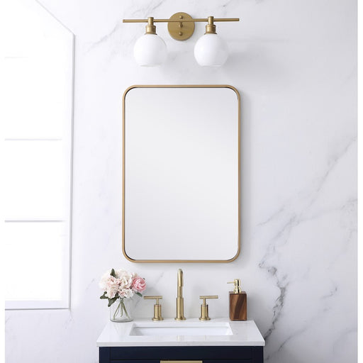 Elegant Decor Evermore Soft Corner Rectangular Mirror 20X30", Brass