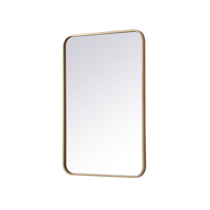 Elegant Decor Evermore Soft Corner Rectangular Mirror 20X30", Brass