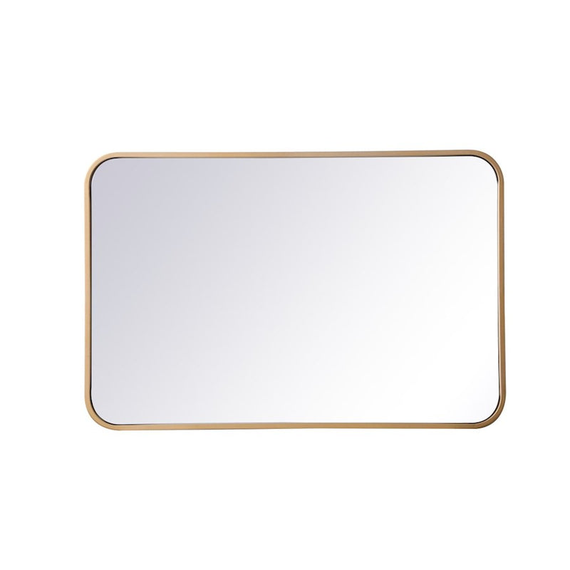 Elegant Decor Evermore Soft Corner Rectangular Mirror 20X30", Brass