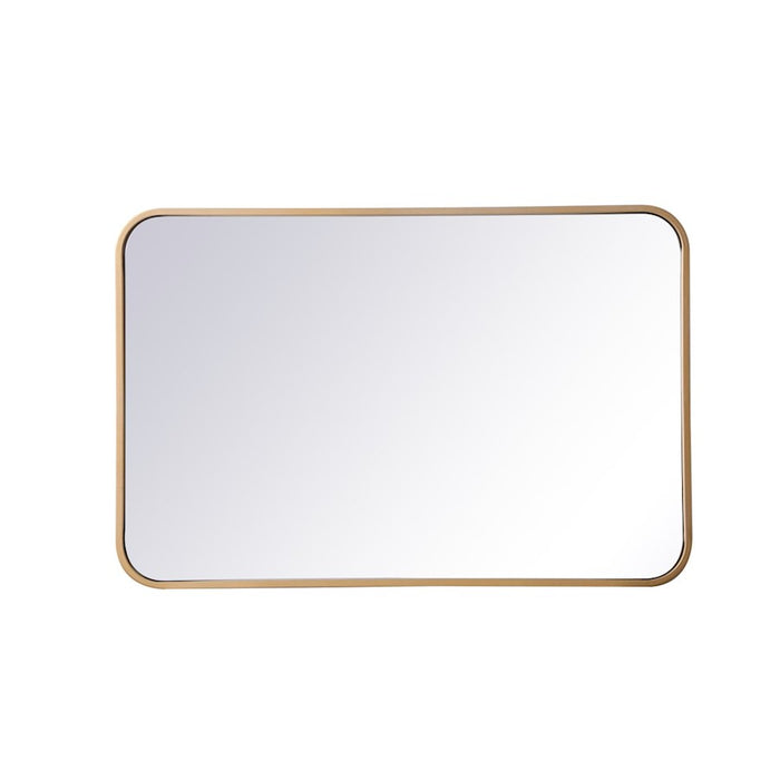 Elegant Decor Evermore Soft Corner Rectangular Mirror 20X30", Brass