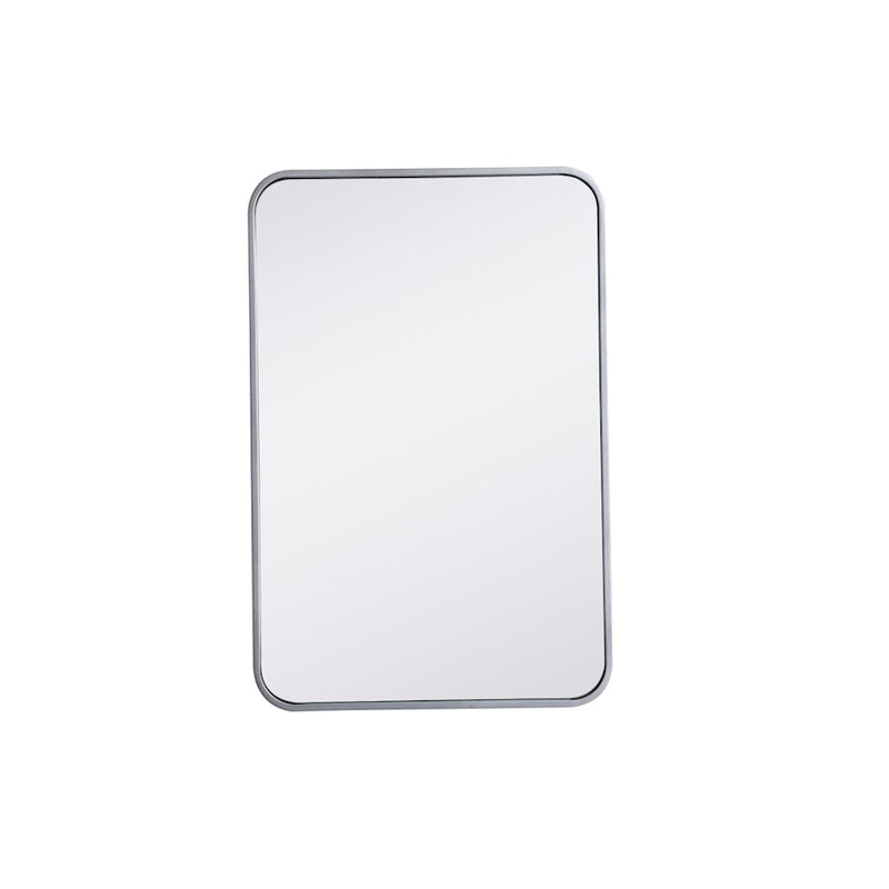Elegant Decor Evermore Soft Corner Rectangular Mirror 20X30", Silver