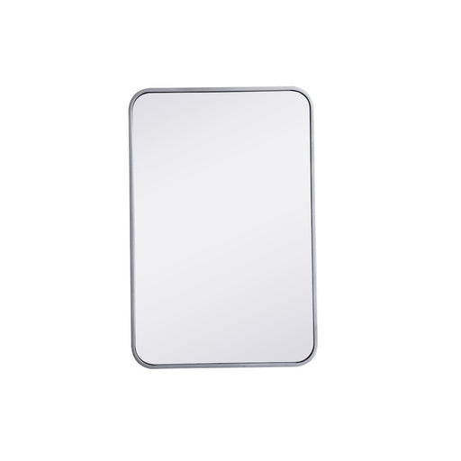 Elegant Decor Evermore Soft Corner Rectangular Mirror 20X30", Silver