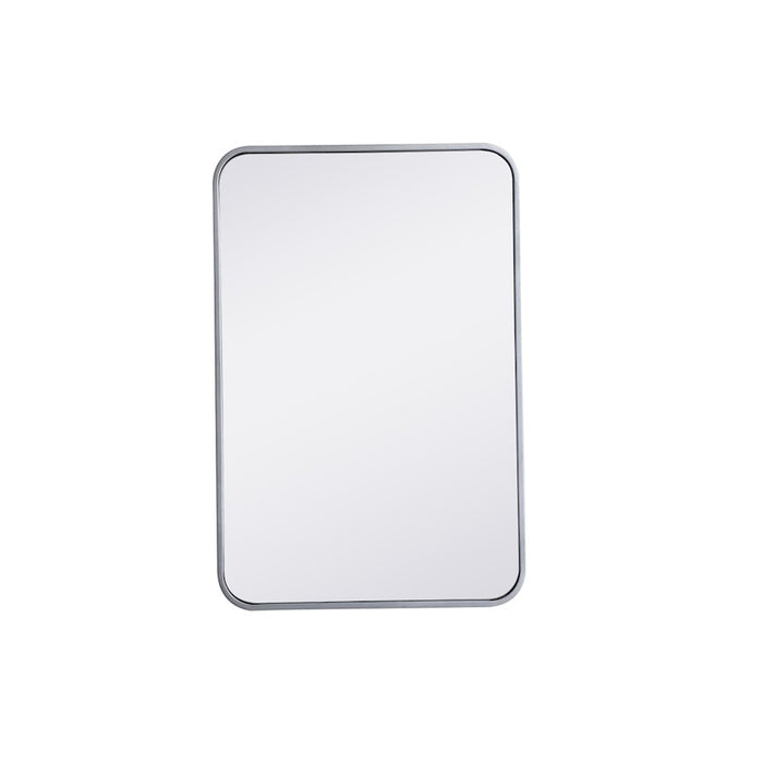 Elegant Decor Evermore Soft Corner Rectangular Mirror 20X30", Silver