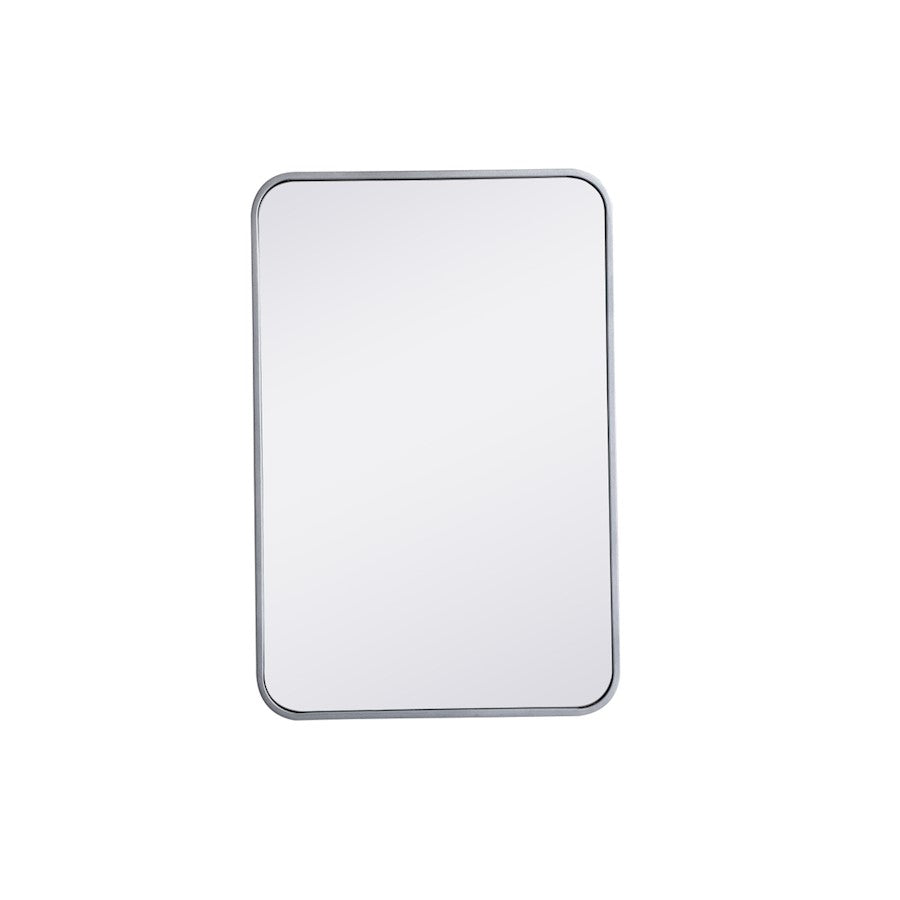 Elegant Decor Evermore Soft Corner Rectangular Mirror 20X30", Silver