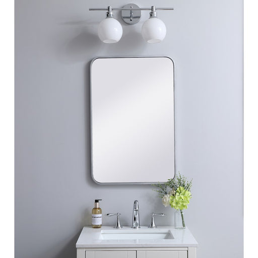 Elegant Decor Evermore Soft Corner Rectangular Mirror 20X30", Silver