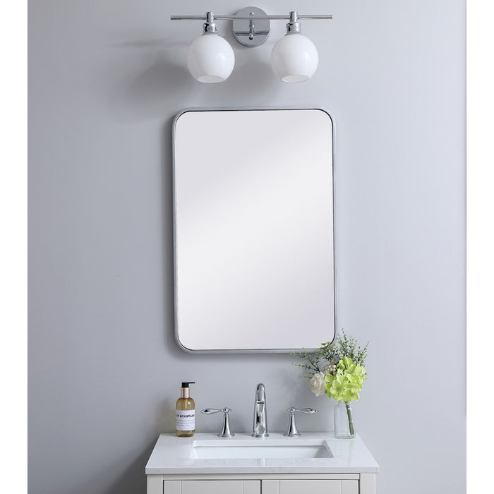 Elegant Decor Evermore Soft Corner Rectangular Mirror 20X30", Silver