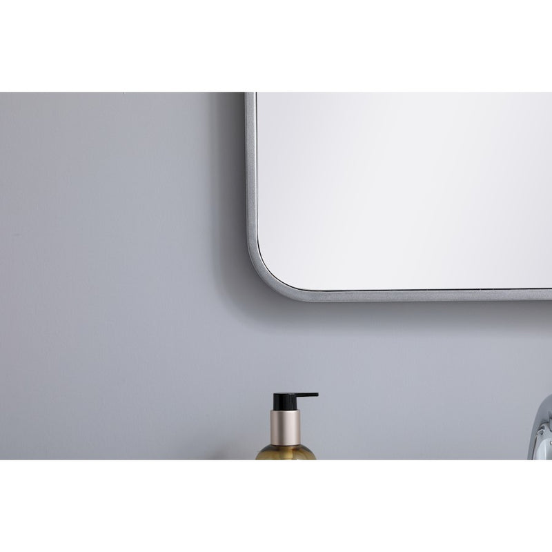Elegant Decor Evermore Soft Corner Rectangular Mirror 20X30", Silver