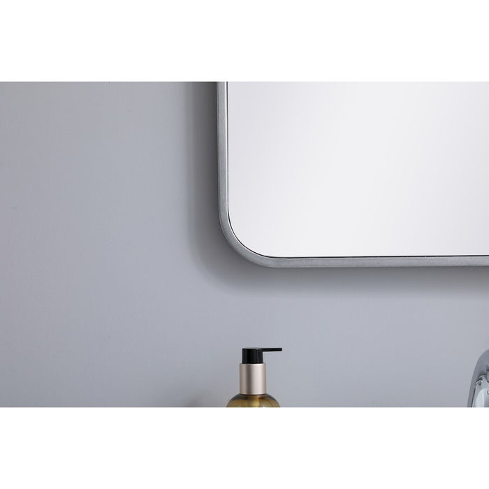 Elegant Decor Evermore Soft Corner Rectangular Mirror 20X30", Silver