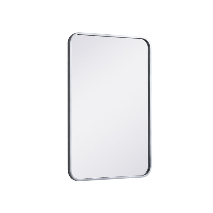 Elegant Decor Evermore Soft Corner Rectangular Mirror 20X30", Silver