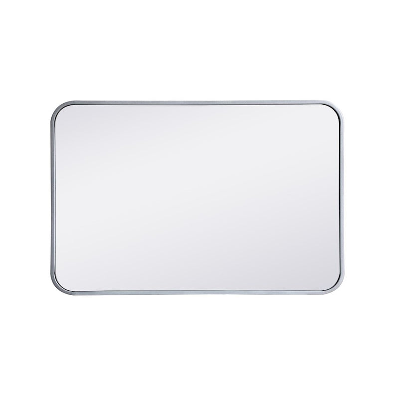 Elegant Decor Evermore Soft Corner Rectangular Mirror 20X30", Silver
