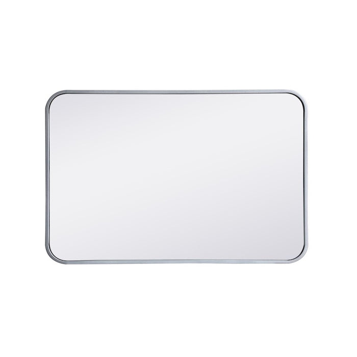 Elegant Decor Evermore Soft Corner Rectangular Mirror 20X30", Silver