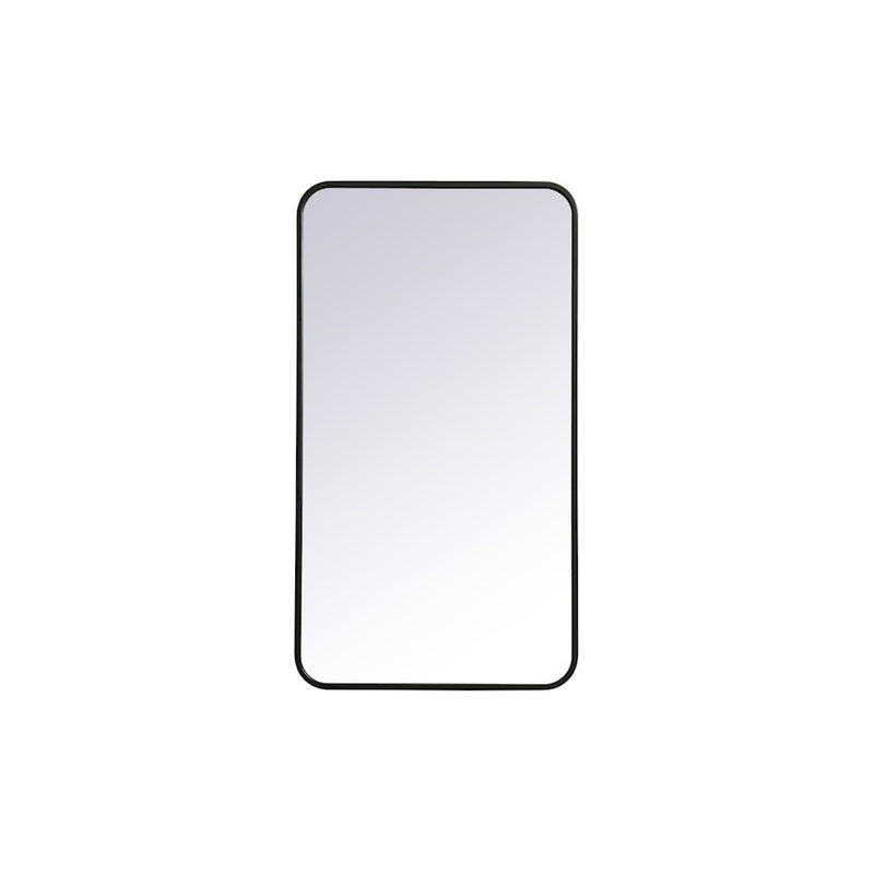 Elegant Decor Evermore Soft Corner Rectangular Mirror 20X36", Black