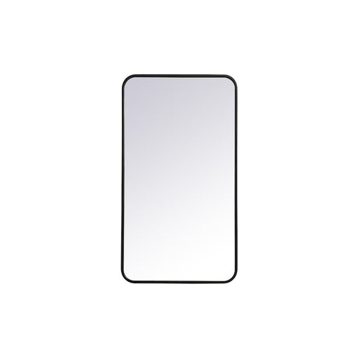 Elegant Decor Evermore Soft Corner Rectangular Mirror 20X36", Black