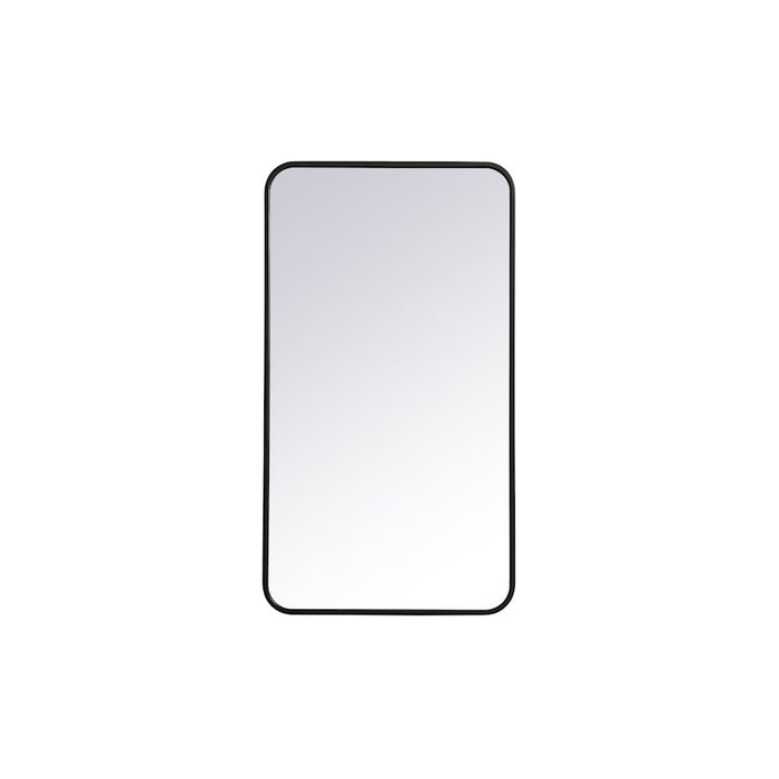 Elegant Decor Evermore Soft Corner Rectangular Mirror 20X36", Black