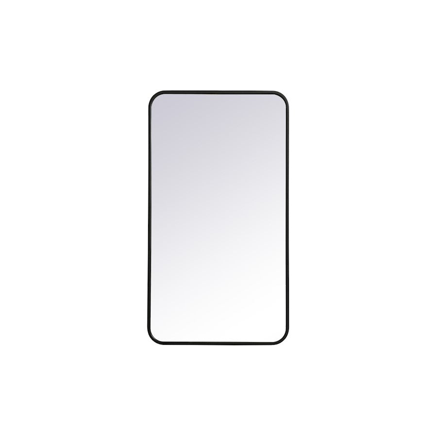 Elegant Decor Evermore Soft Corner Rectangular Mirror 20X36", Black
