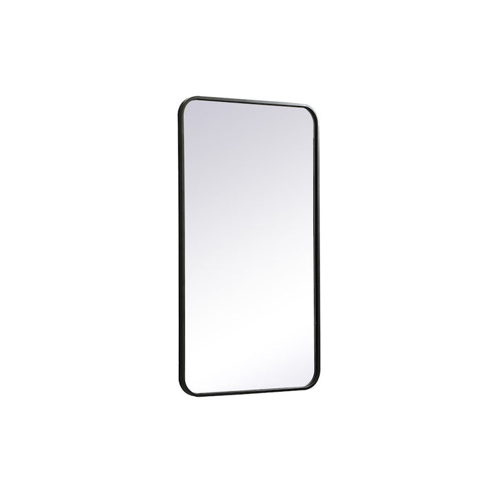 Elegant Decor Evermore Soft Corner Rectangular Mirror 20X36", Black