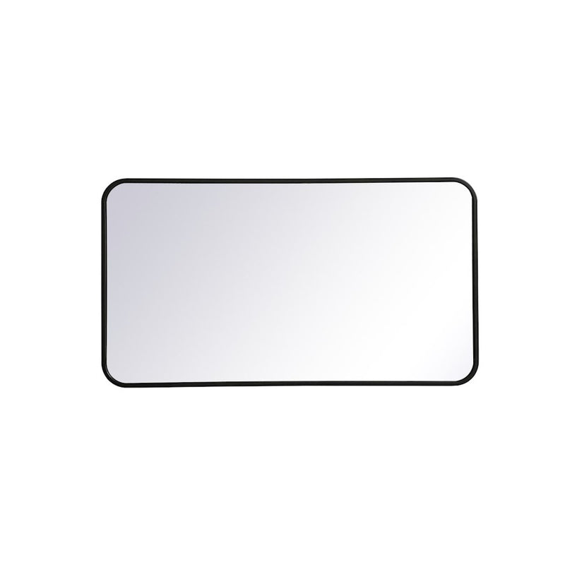 Elegant Decor Evermore Soft Corner Rectangular Mirror 20X36", Black