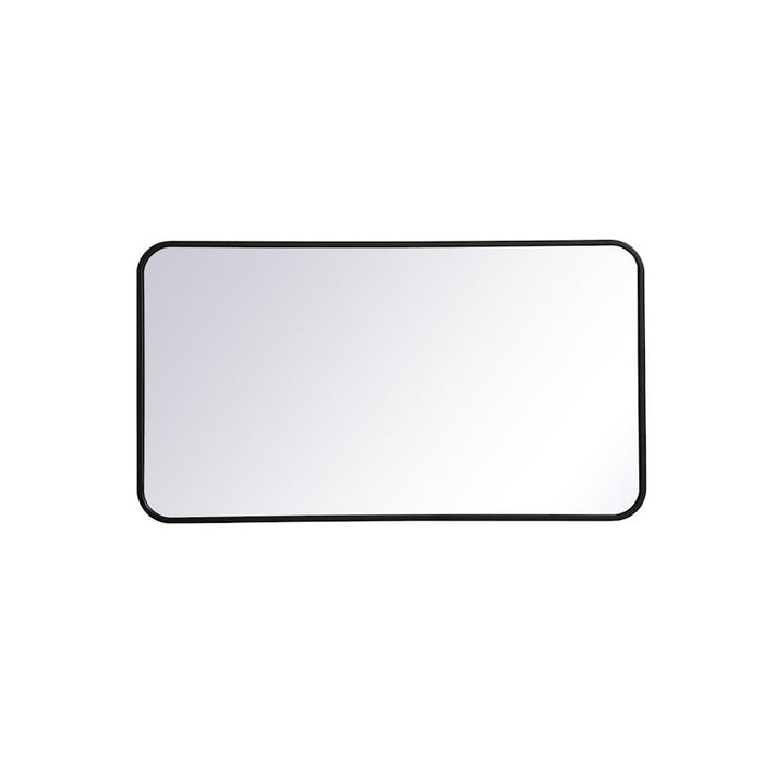 Elegant Decor Evermore Soft Corner Rectangular Mirror 20X36", Black