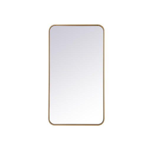 Elegant Decor Evermore Soft Corner Rectangular Mirror 20X36", Brass
