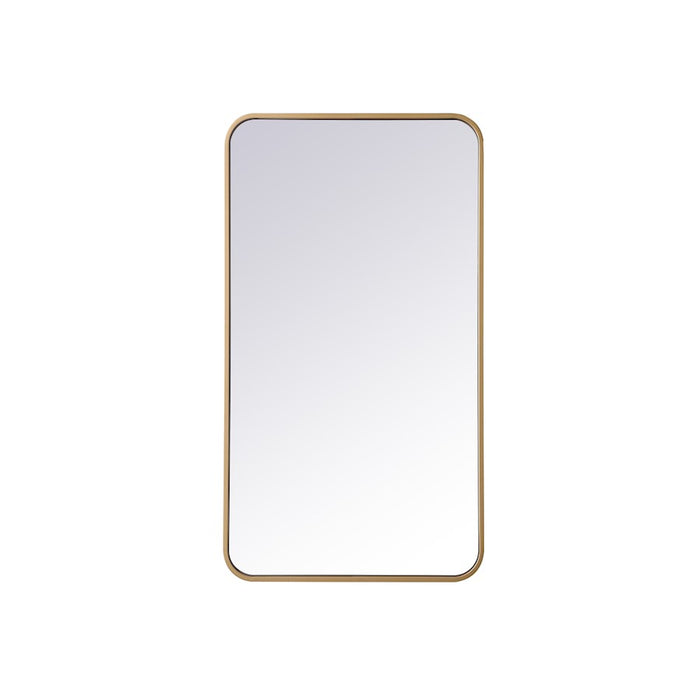 Elegant Decor Evermore Soft Corner Rectangular Mirror 20X36", Brass
