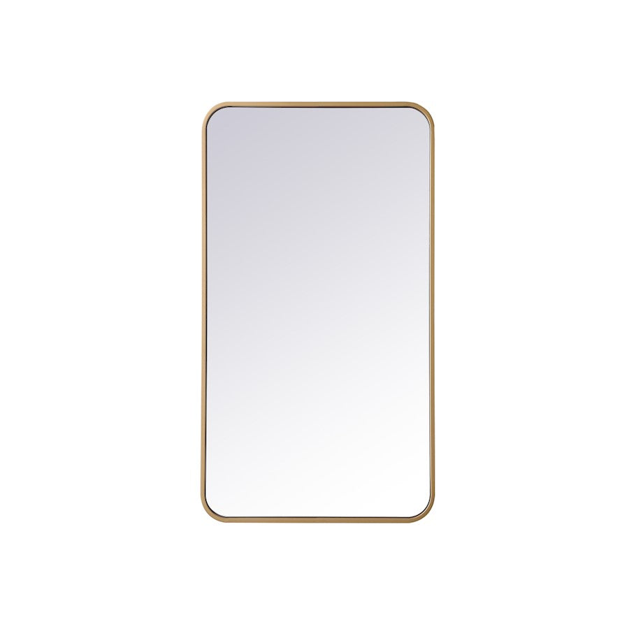Elegant Decor Evermore Soft Corner Rectangular Mirror 20X36", Brass