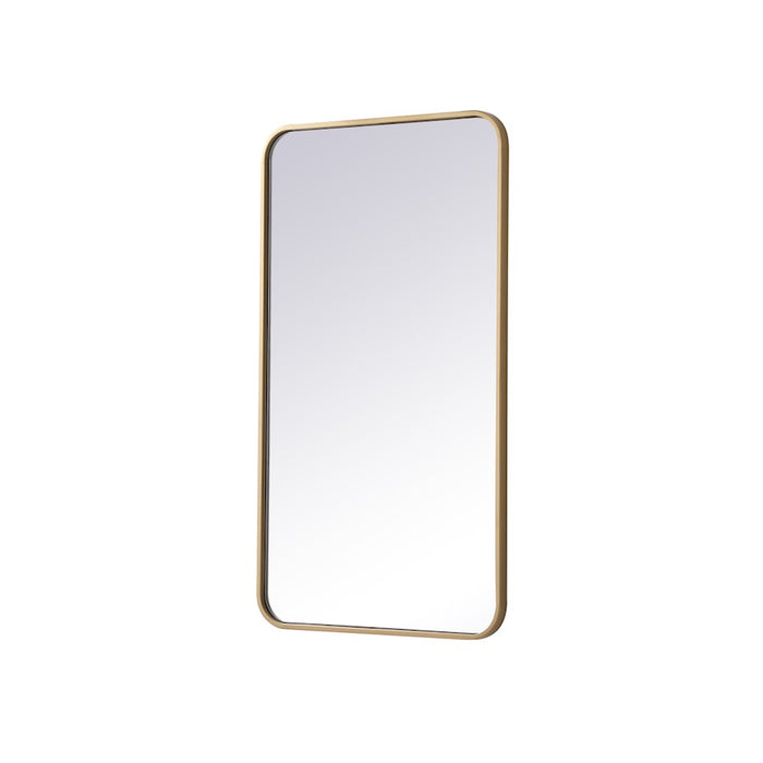 Elegant Decor Evermore Soft Corner Rectangular Mirror 20X36", Brass