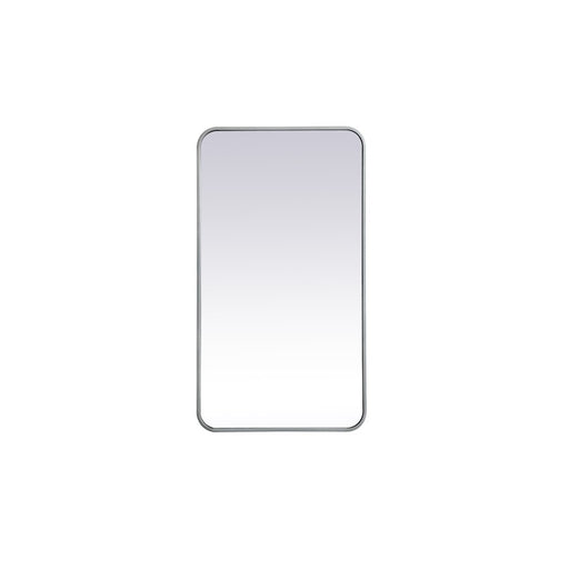 Elegant Decor Evermore Soft Corner Rectangular Mirror 20X36", Silver