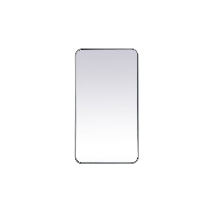 Elegant Decor Evermore Soft Corner Rectangular Mirror 20X36", Silver