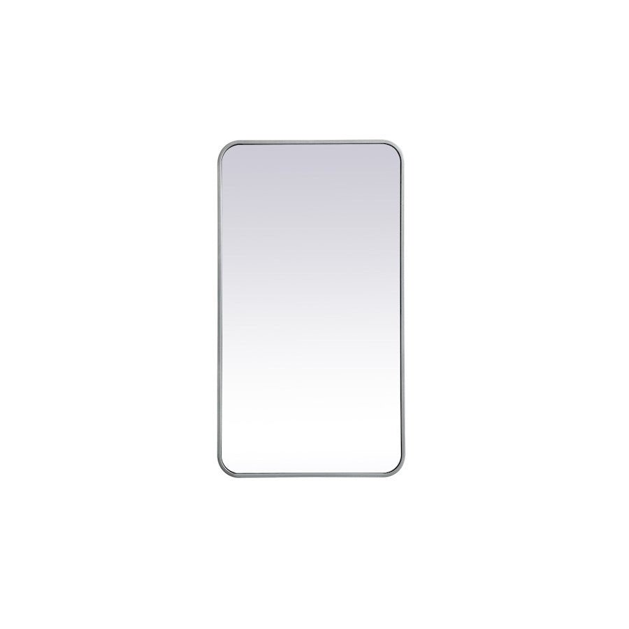 Elegant Decor Evermore Soft Corner Rectangular Mirror 20X36", Silver