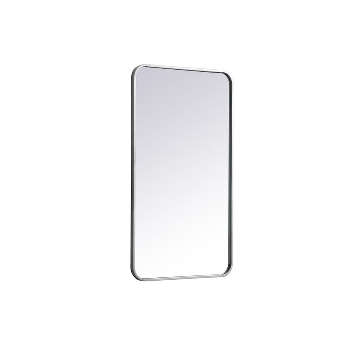 Elegant Decor Evermore Soft Corner Rectangular Mirror 20X36", Silver