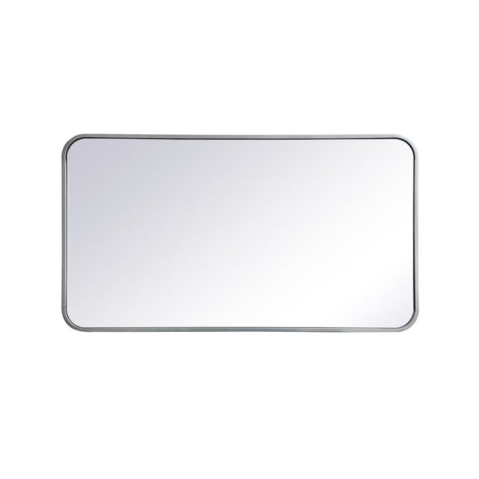Elegant Decor Evermore Soft Corner Rectangular Mirror 20X36", Silver