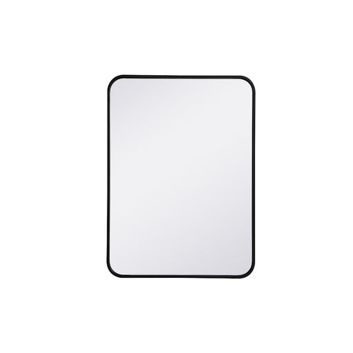 Elegant Decor Evermore Soft Corner Rectangular Mirror 22X30", Black