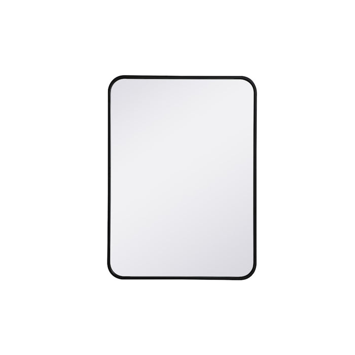 Elegant Decor Evermore Soft Corner Rectangular Mirror 22X30", Black
