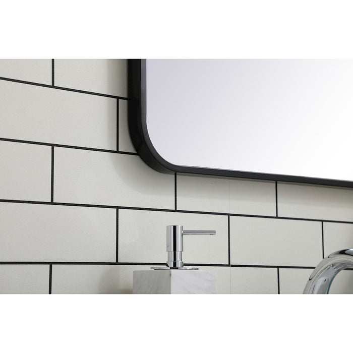 Elegant Decor Evermore Soft Corner Rectangular Mirror 22X30", Black