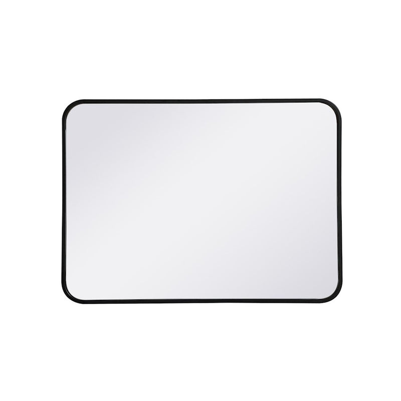 Elegant Decor Evermore Soft Corner Rectangular Mirror 22X30", Black