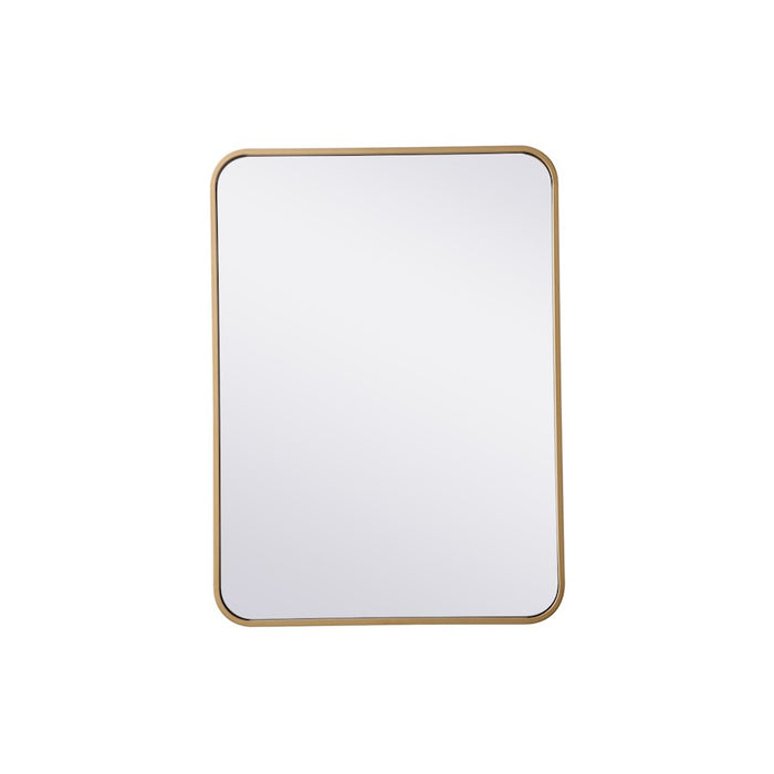 Elegant Decor Evermore Soft Corner Rectangular Mirror 22X30", Brass