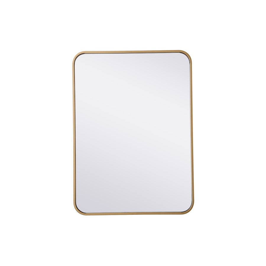 Elegant Decor Evermore Soft Corner Rectangular Mirror 22X30", Brass