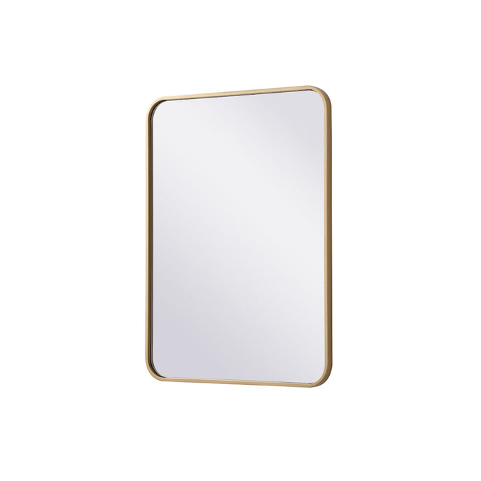 Elegant Decor Evermore Soft Corner Rectangular Mirror 22X30", Brass