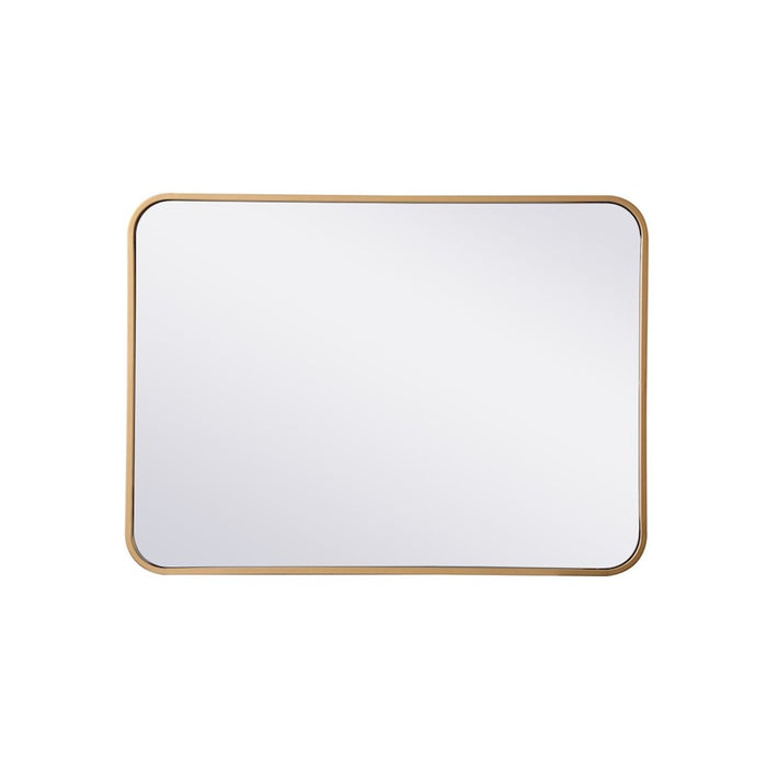 Elegant Decor Evermore Soft Corner Rectangular Mirror 22X30", Brass