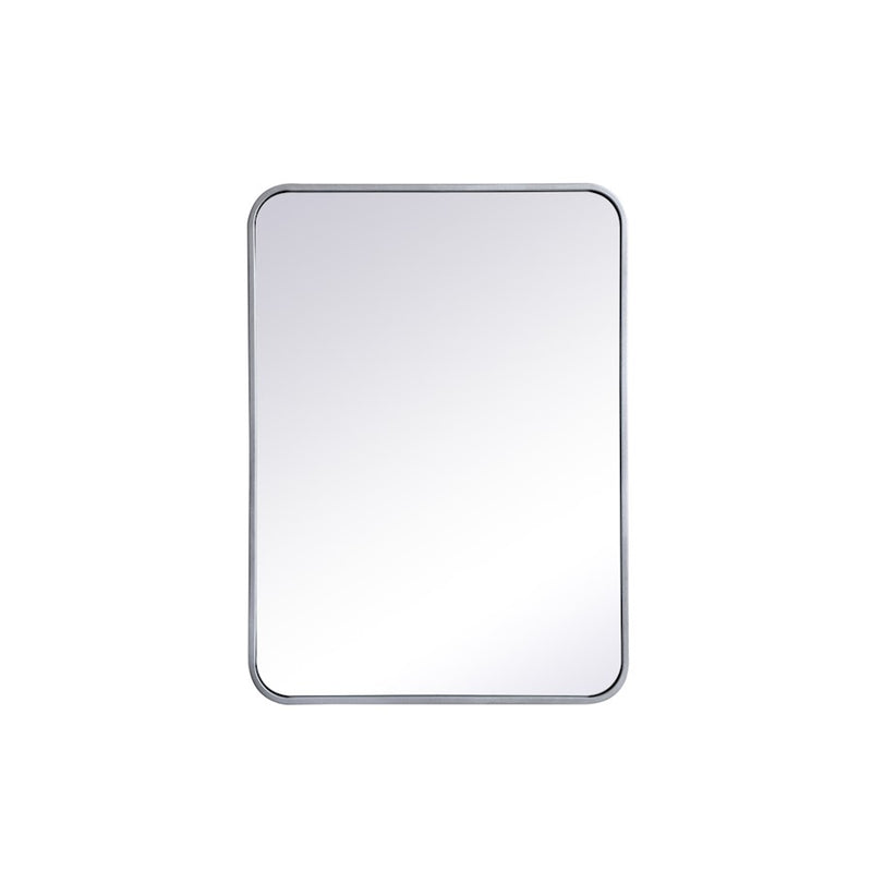 Elegant Decor Evermore Soft Corner Rectangular Mirror 22X30", Silver