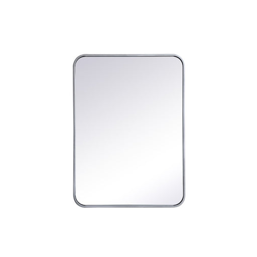 Elegant Decor Evermore Soft Corner Rectangular Mirror 22X30", Silver