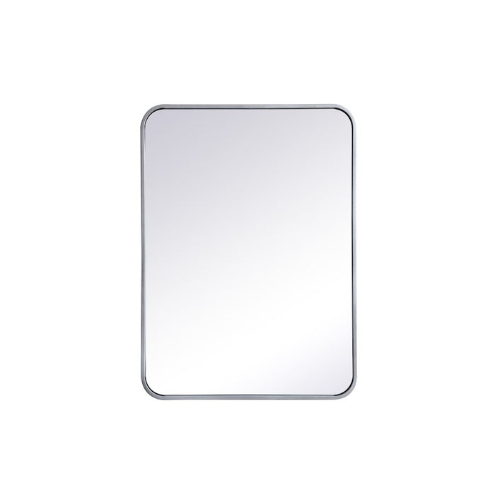 Elegant Decor Evermore Soft Corner Rectangular Mirror 22X30", Silver